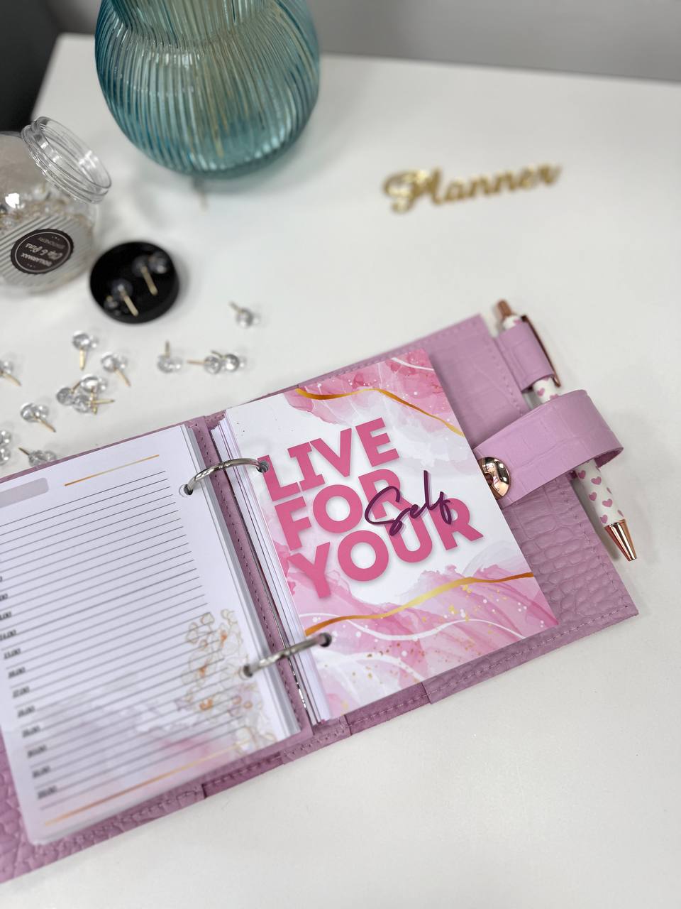 Leather mini notebook cover A7 binder,Planner A7 binder personal size, leather planner, planner binder 6 or 2 rings, time diary for work