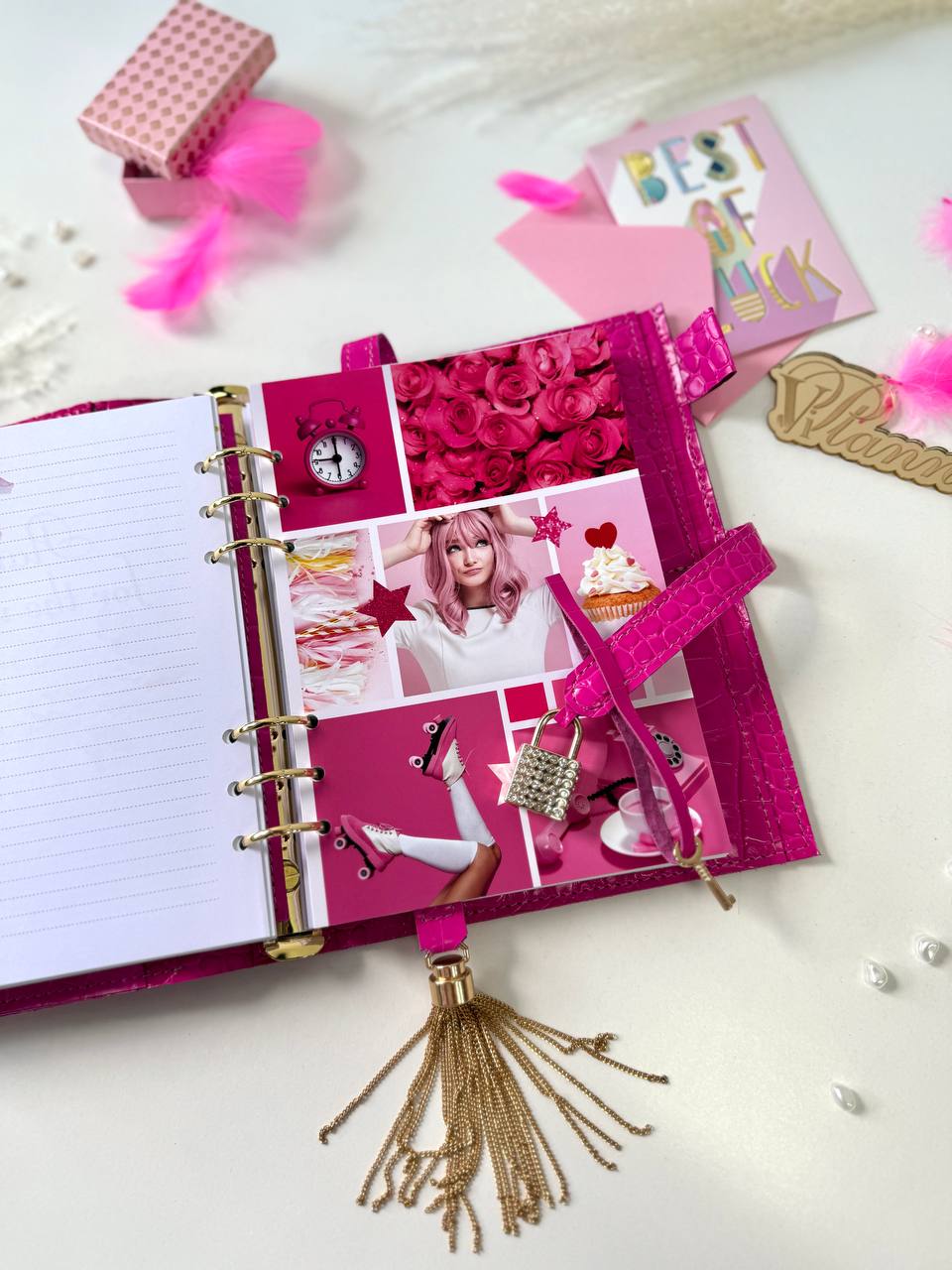 Vivid Pink A5 Leather Notebook Cover