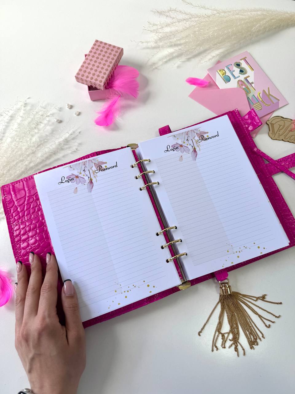 Vivid Pink A5 Leather Notebook Cover