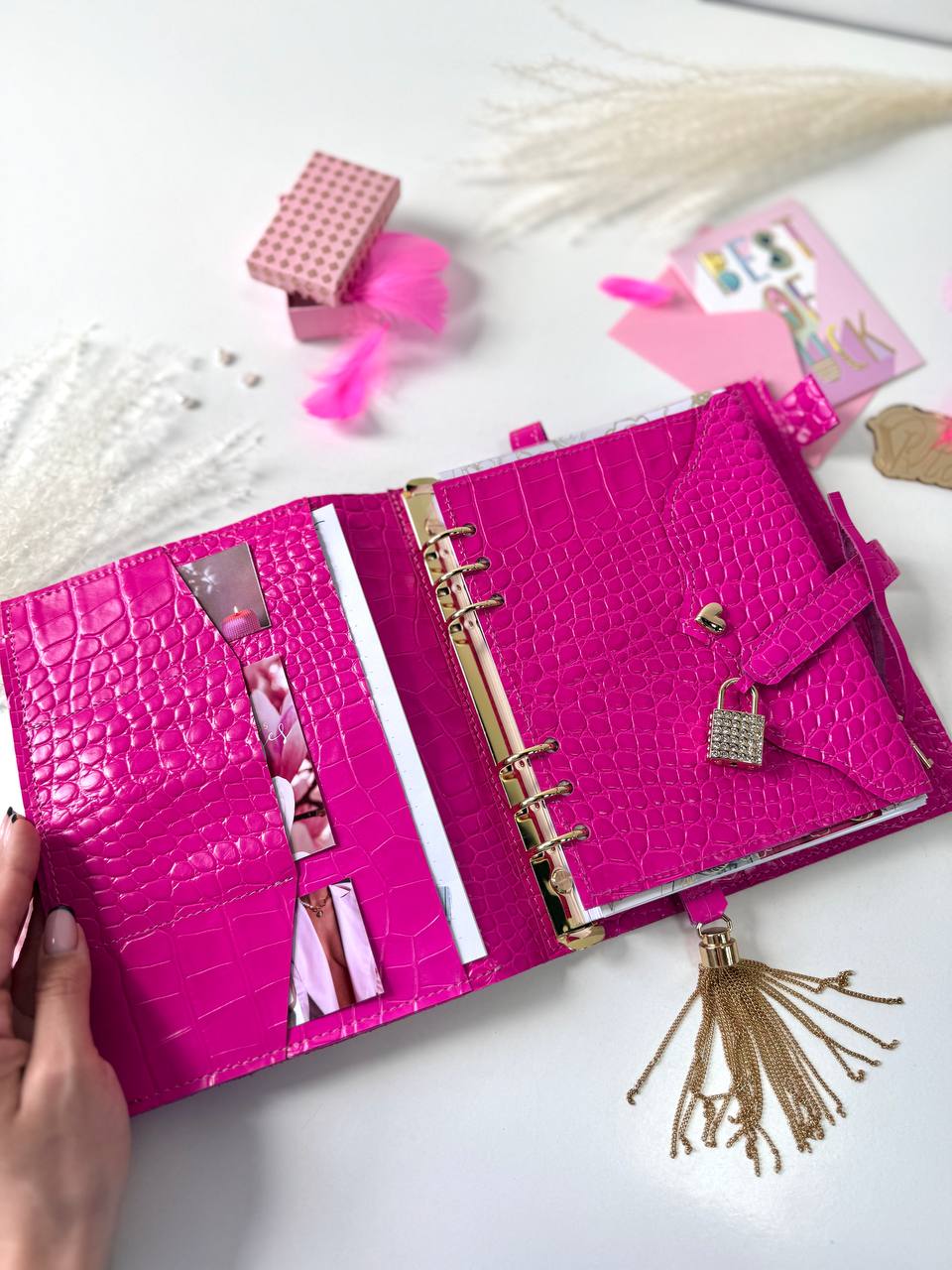 Vivid Pink A5 Leather Notebook Cover