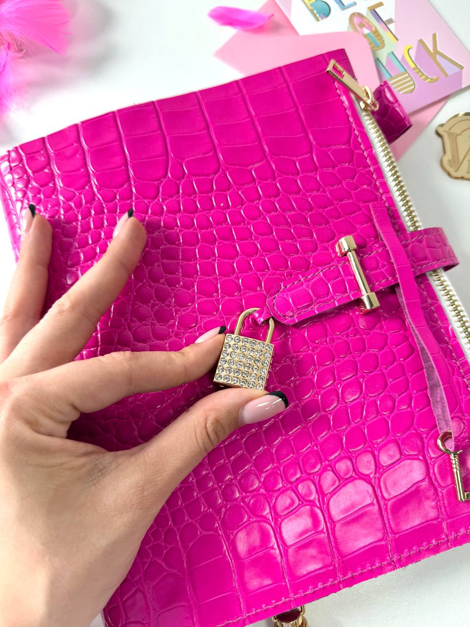 Vivid Pink A5 Leather Notebook Cover