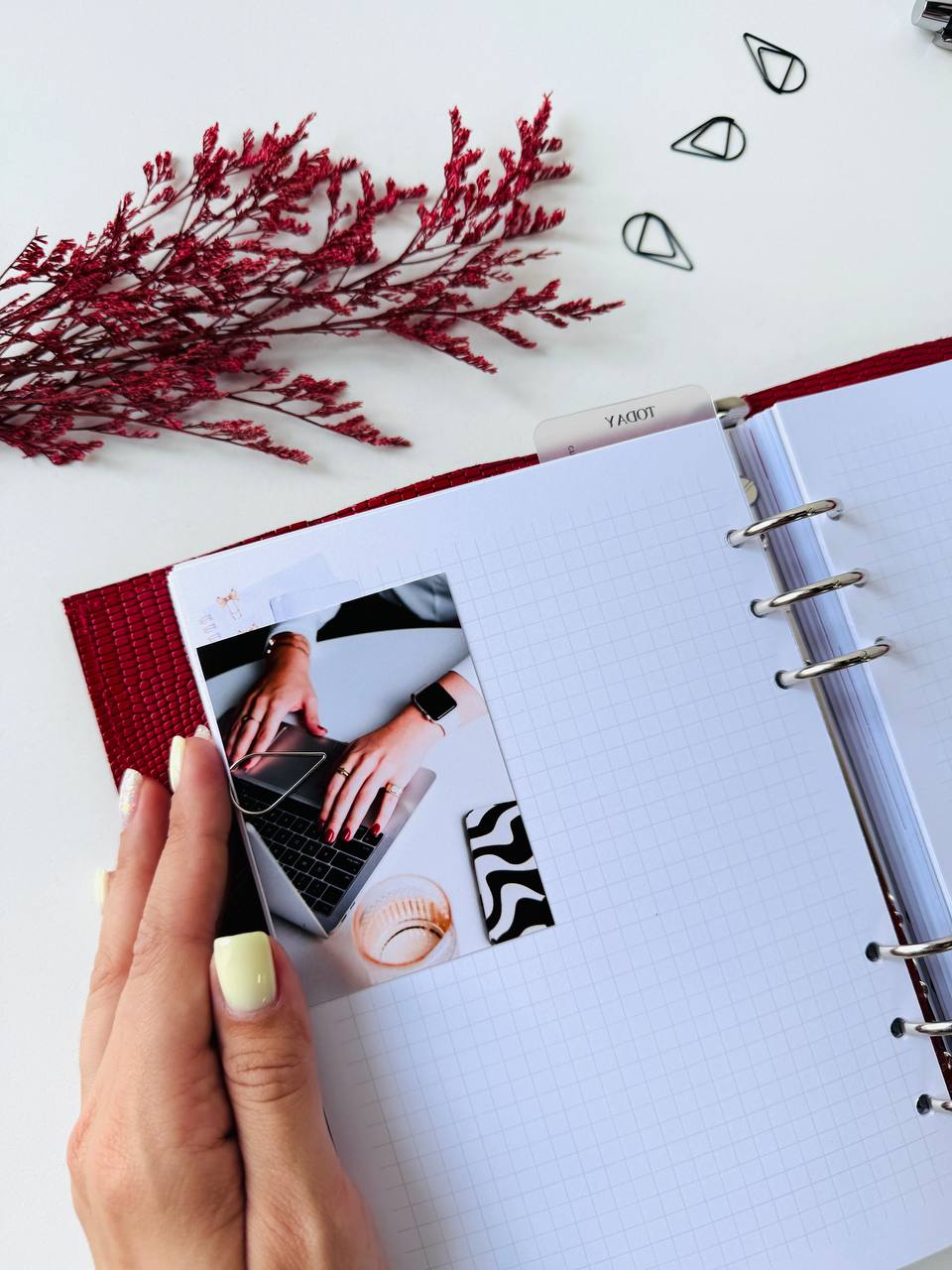 Leather Red Gift set notebook cover A5 with pencil case and mini case.