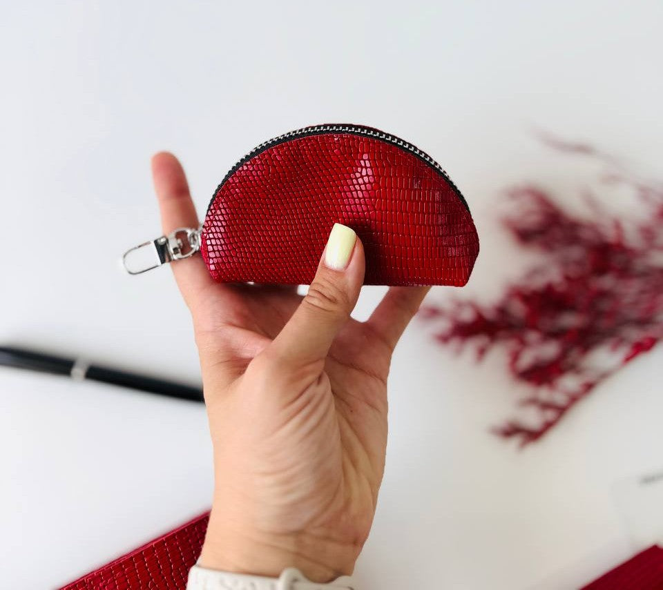 Leather Red Gift set notebook cover A5 with pencil case and mini case.