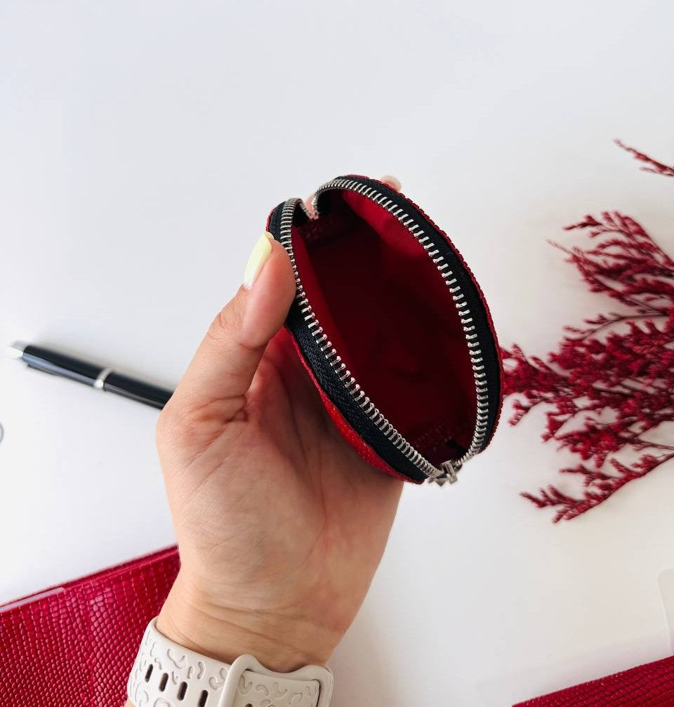 Leather Red Gift set notebook cover A5 with pencil case and mini case.