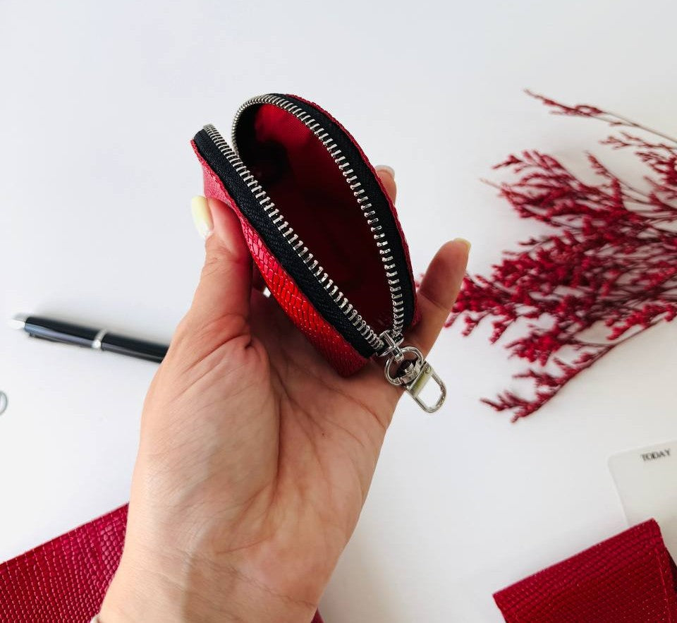 Leather Red Gift set notebook cover A5 with pencil case and mini case.