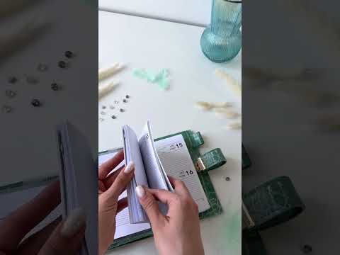 A6 NEW SIZE RARE leather green double planner cover binder 6 rings binder, dated planner, leather planner, gift for her, medium size planner.