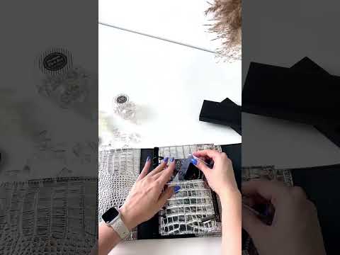 Rare silver leather like a mirror. Perfect leather planner A5.