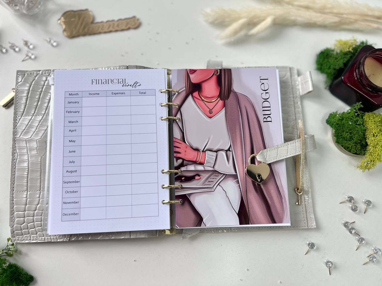 Secret lock Leather planner A5 big binder everyday planning.