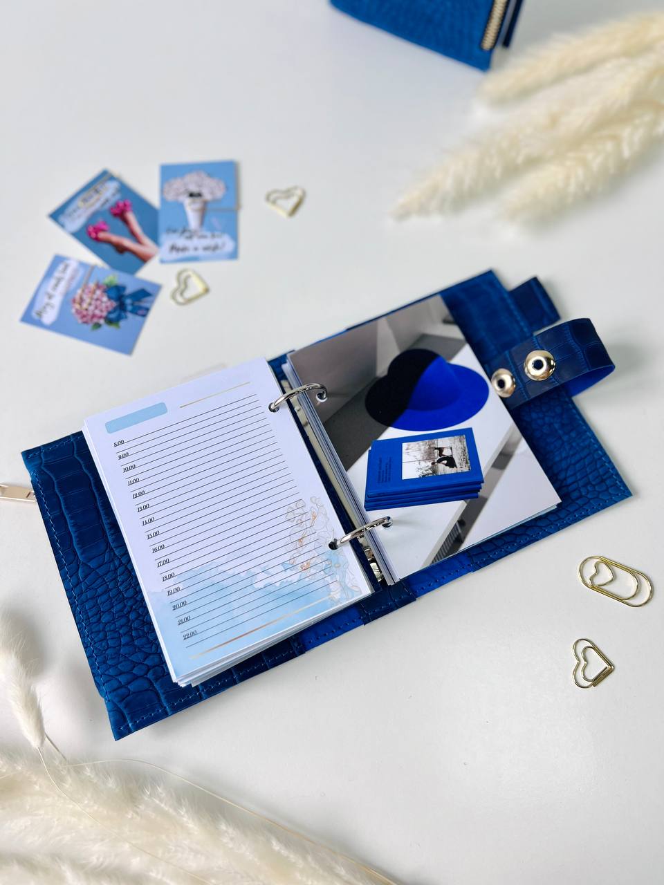 Leather mini notebook cover A7 binder,Planner A7 binder personal passport size, leather planner, planner binder 2 rings, diary for work.