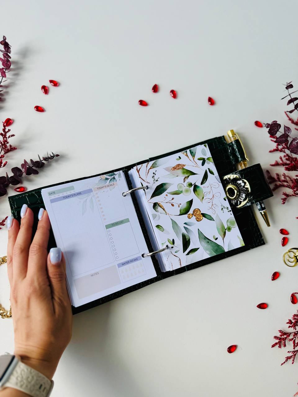 Leather wallet notebook cover mini A7.