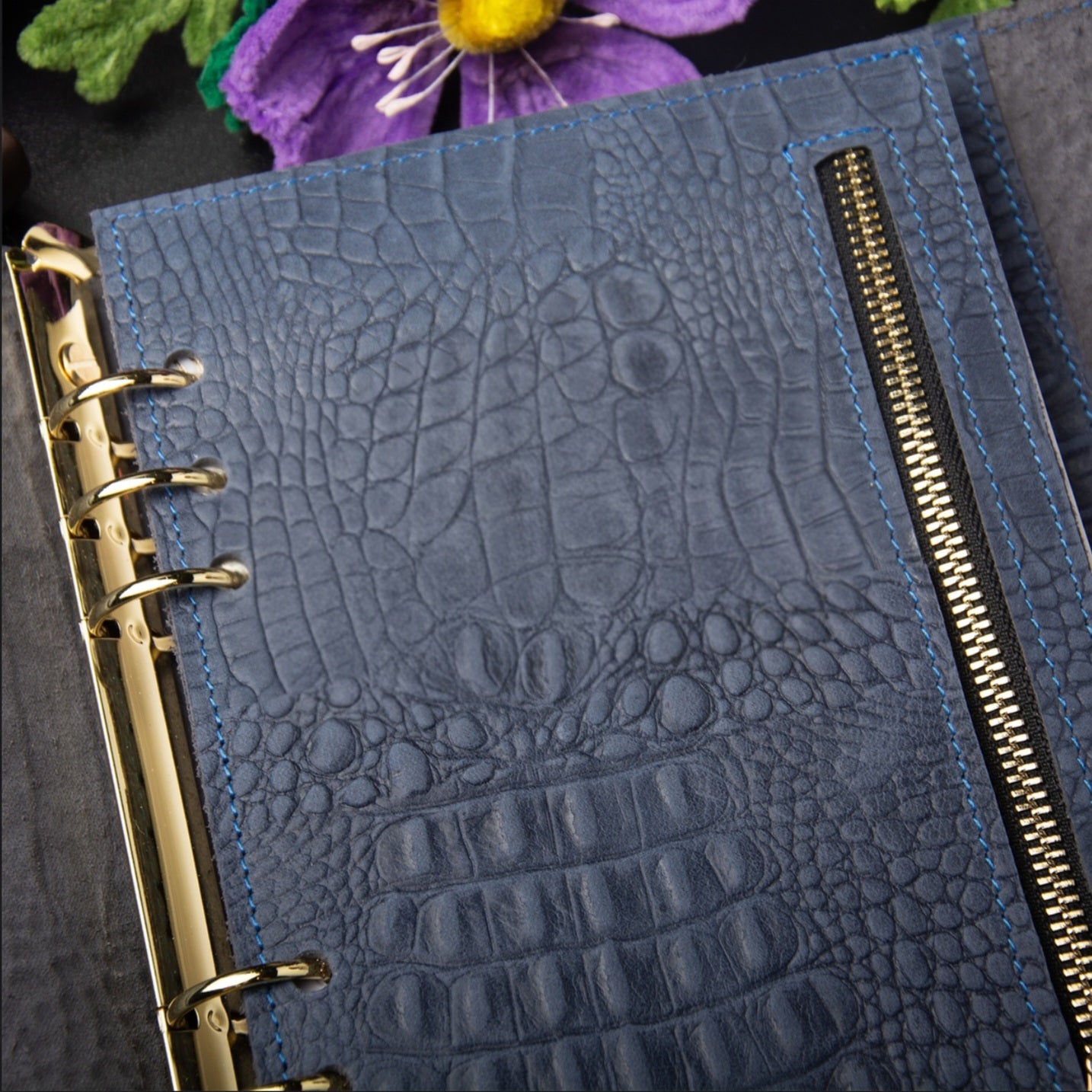 Cyprus, Limassol. Rare blue 3d leather notebook cover A5.