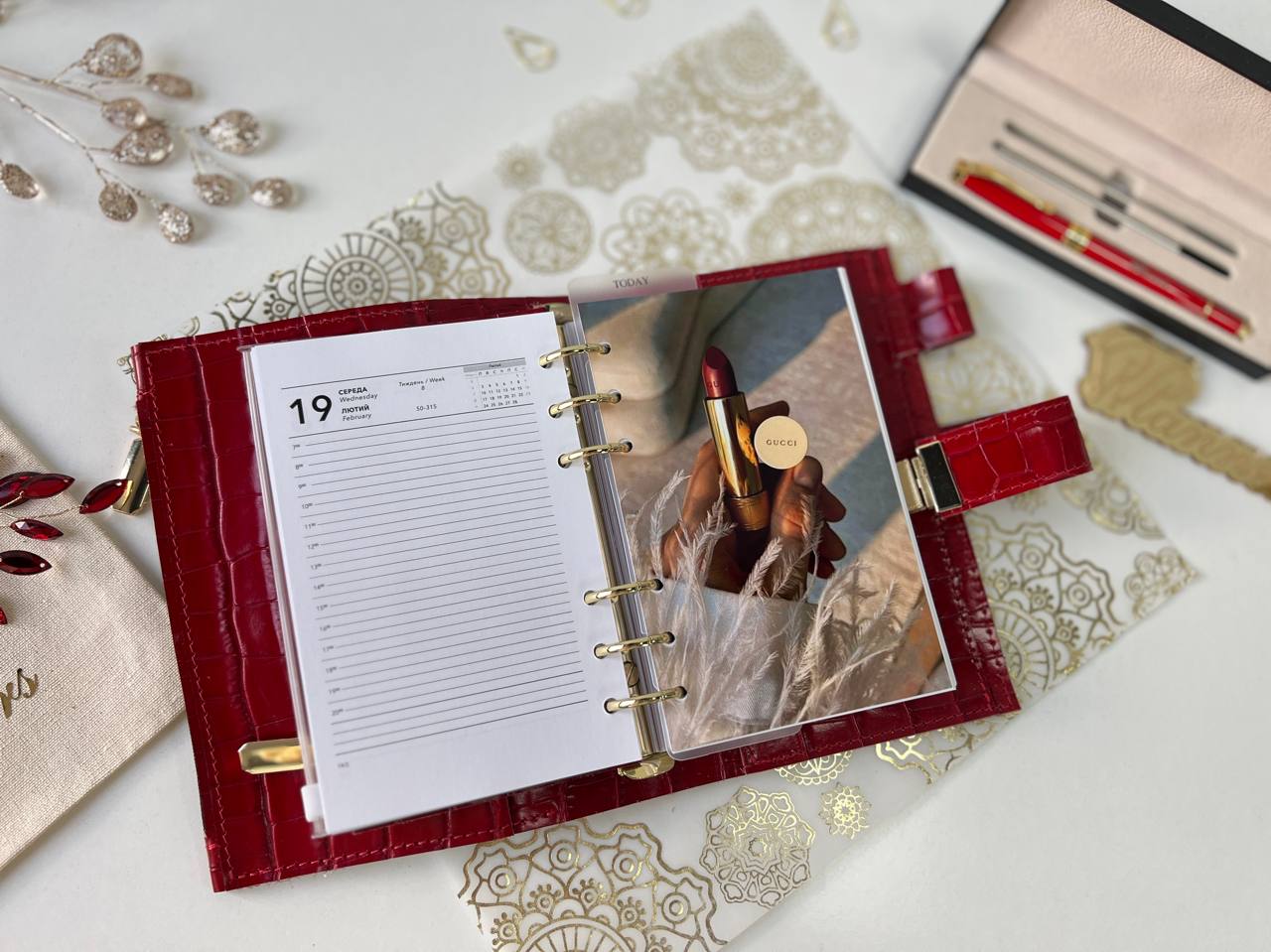 A6 NEW SIZE leather double planner cover binder 6 rings binder, dated planner, leather planner, gift for her, medium size planner.