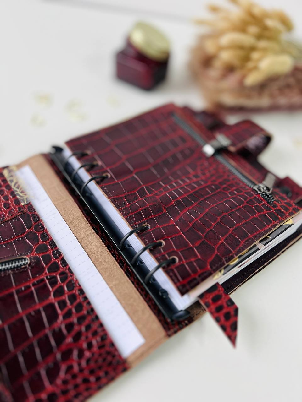 3 in 1 rare brown leather planner A5.