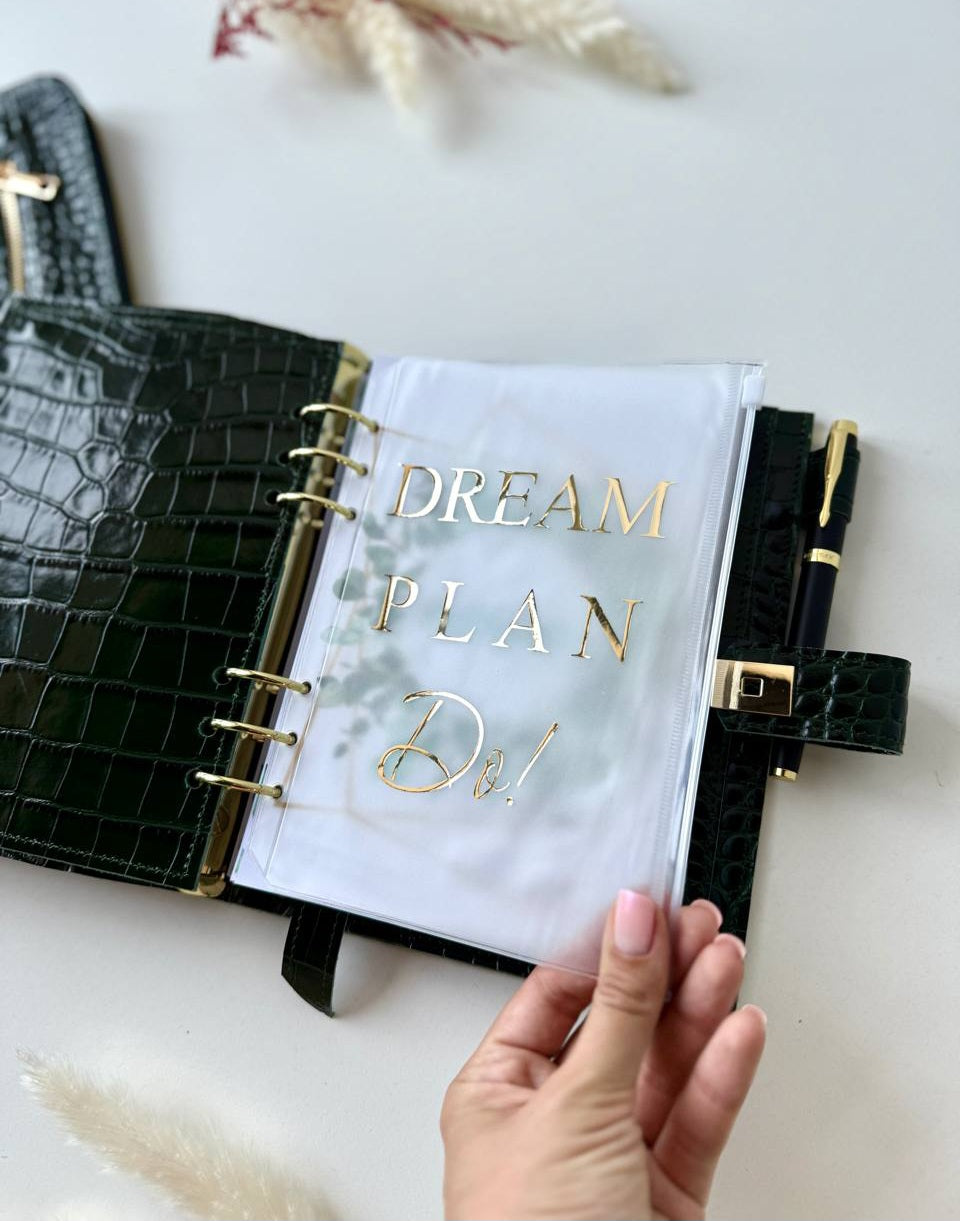 Marble green leather set folder for documents a4 and notebook a5. Together cheaper.