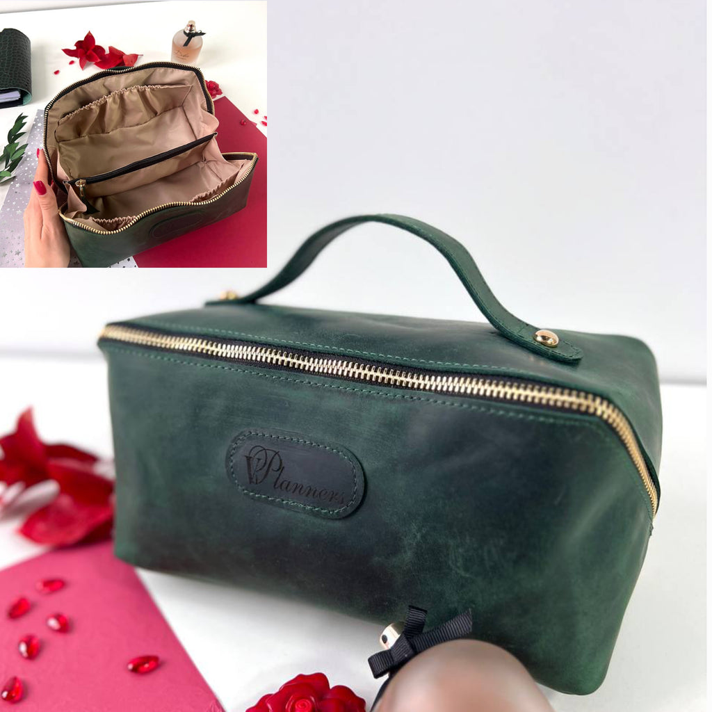 Bridesmaid gifts, Leather makeup bag, Mothers day gift, Personalized gift, Bridesmaid, Gift for her, pink cosmetic bag.