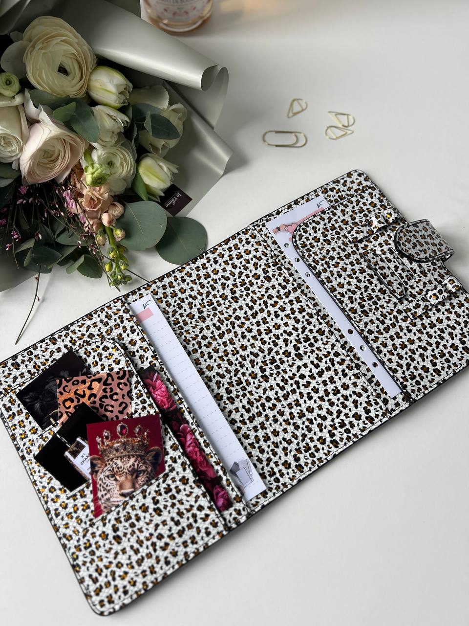 Leopard Leather Planner A5, gift for her, perfect planner, Ring Planner Agenda A5 Six Ring Planner and Ring Personal Planner.