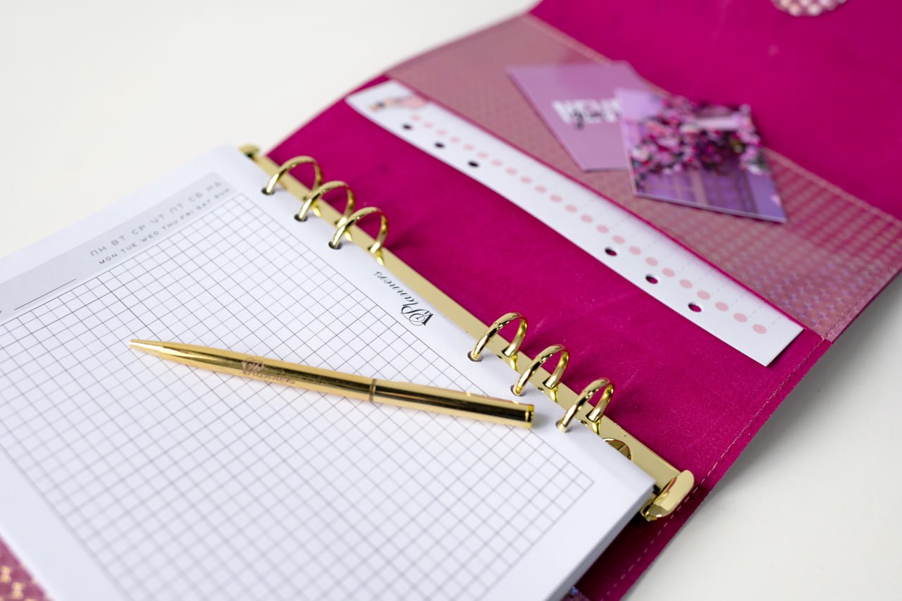 Cyprus, Limassol. RARE holographic pink leather notebook cover A5.