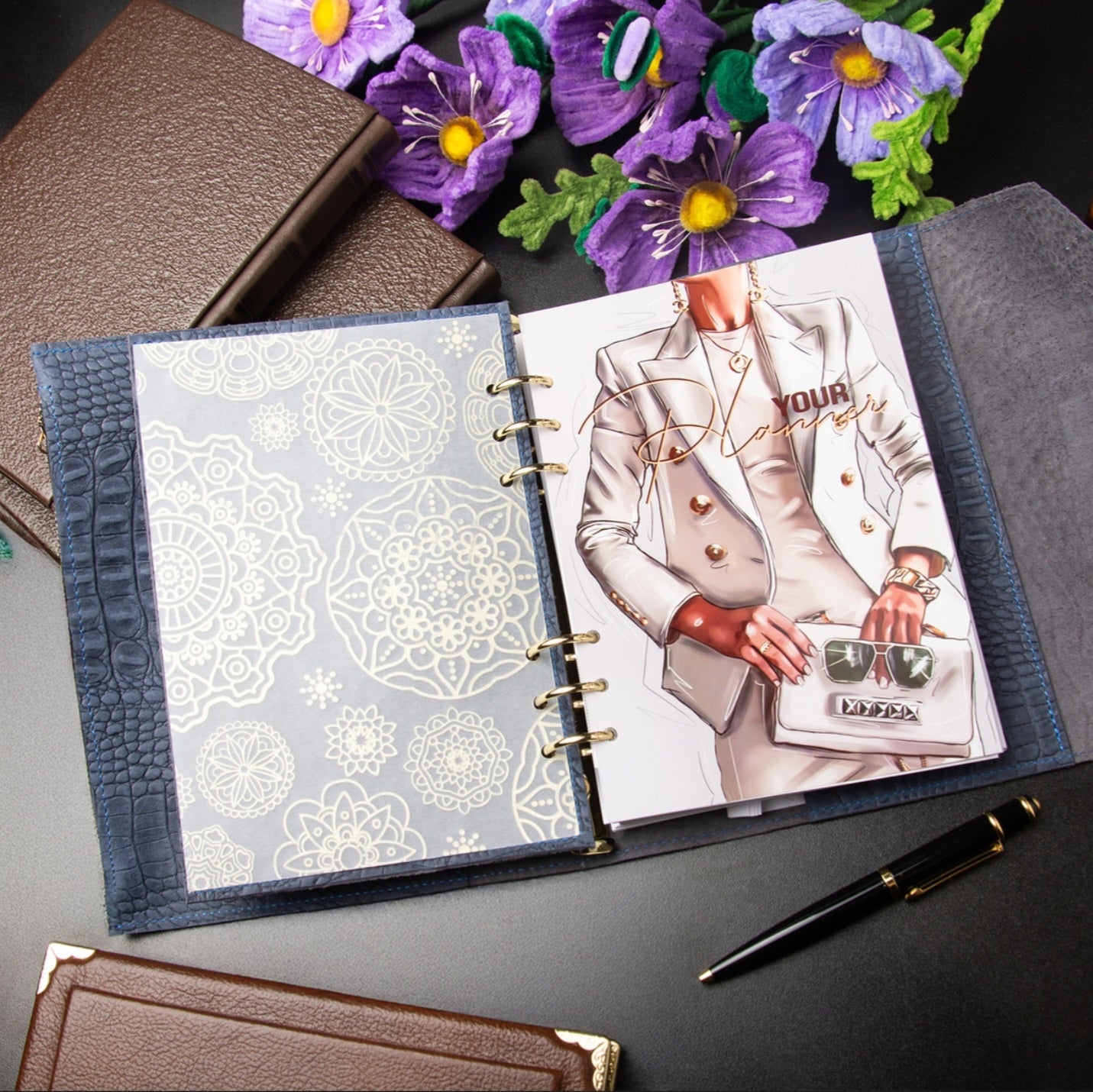 Cyprus, Limassol. Rare blue 3d leather notebook cover A5.