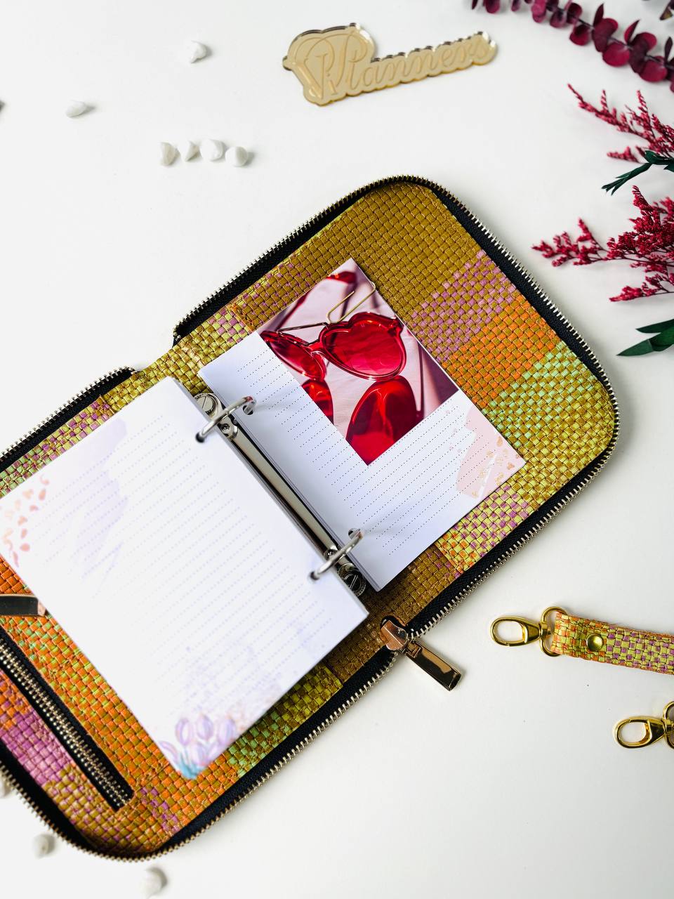 Leather bag mini planner A7, mini planner,personal size, study stationery, passport size notebook, leather wallet binder planner daily.