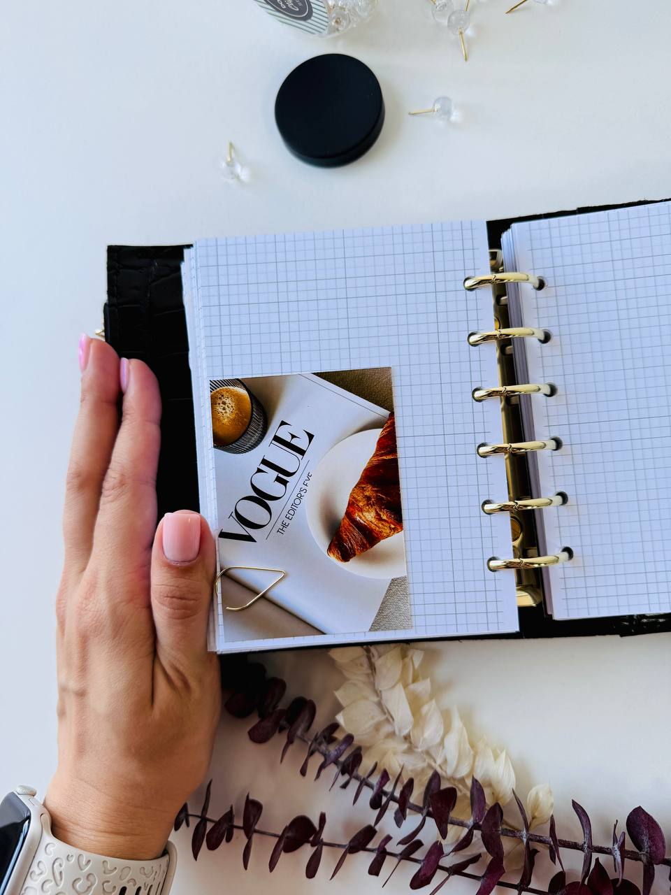 Elegant A7 Daily Planner | Black Crocodile-Embossed Organizer