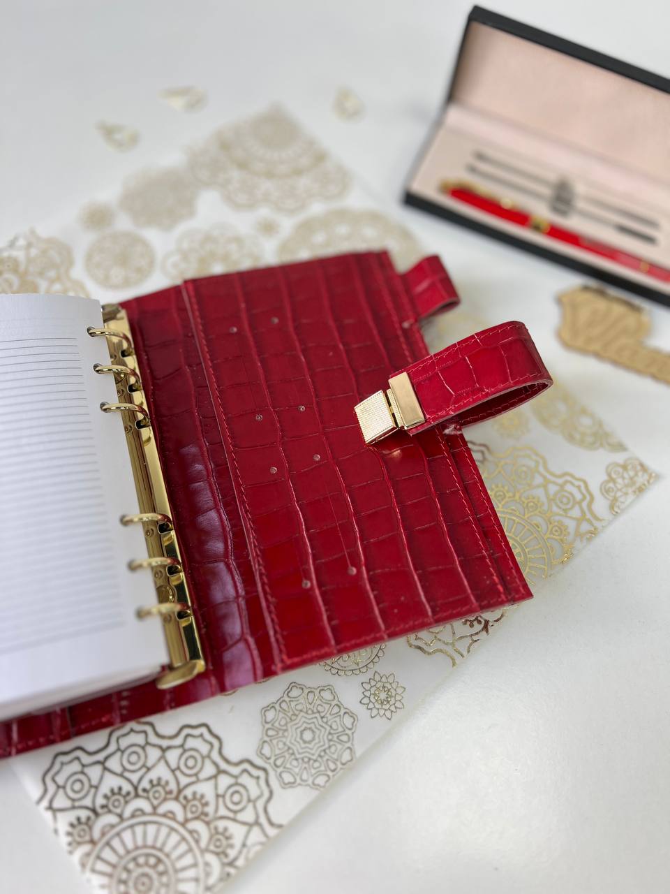 A6 NEW SIZE leather double planner cover binder 6 rings binder, dated planner, leather planner, gift for her, medium size planner.