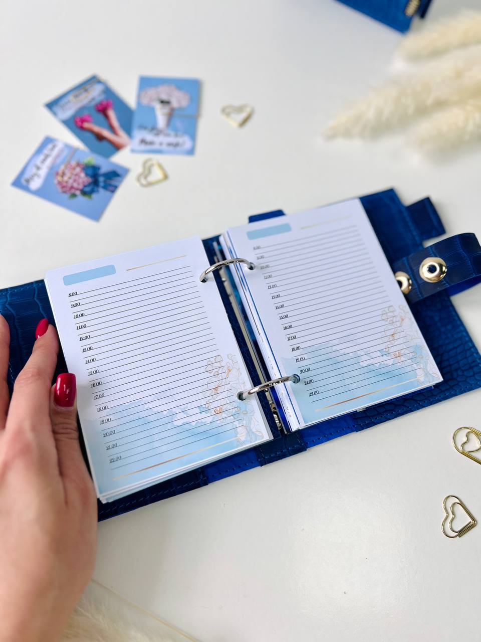 Leather mini notebook cover A7 binder,Planner A7 binder personal passport size, leather planner, planner binder 2 rings, diary for work.