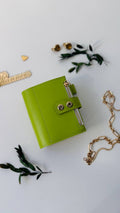 Leather mini planner A7 binder.