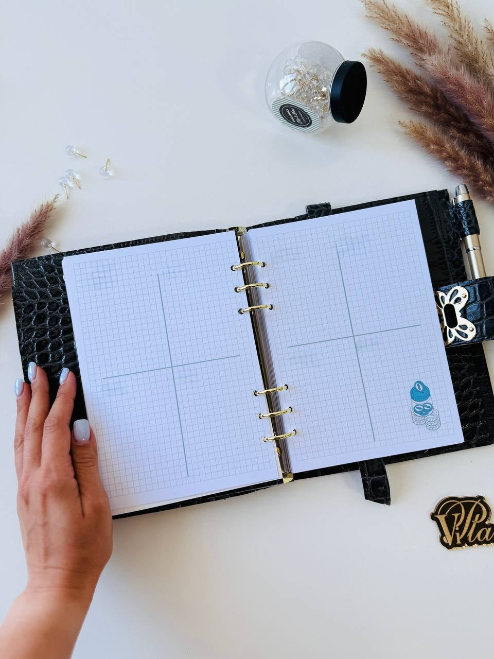 Grey leather notebook cover A5 for documents A4 and A5 format.