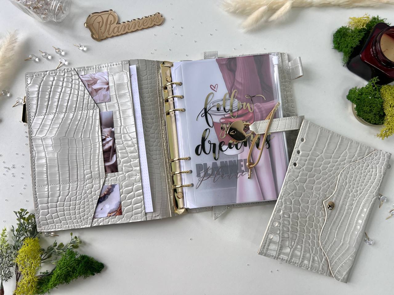 Secret lock Leather planner A5 big binder everyday planning.