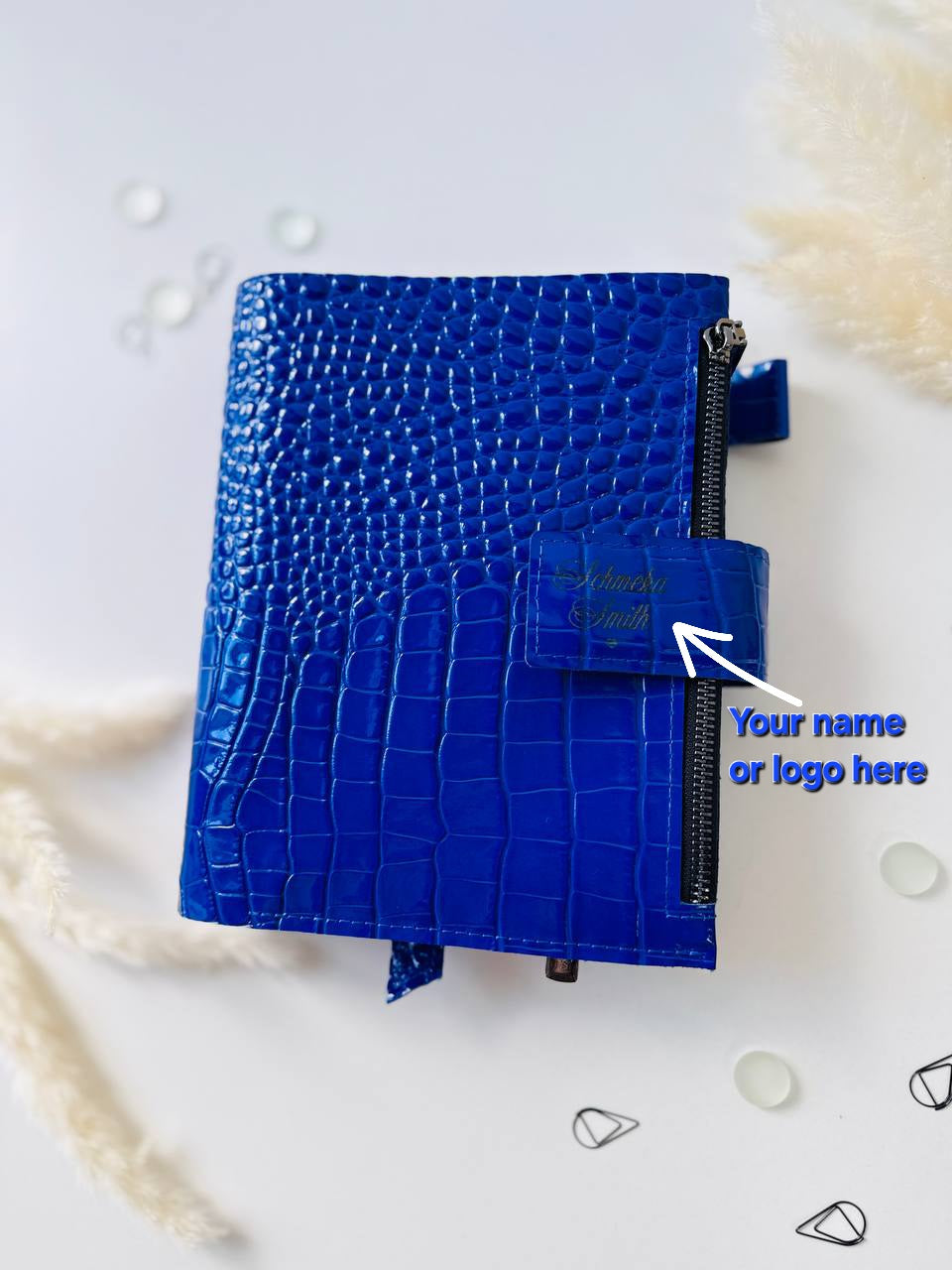Personalized leather planner big binder A5- cover for documents A4 and A5 format.