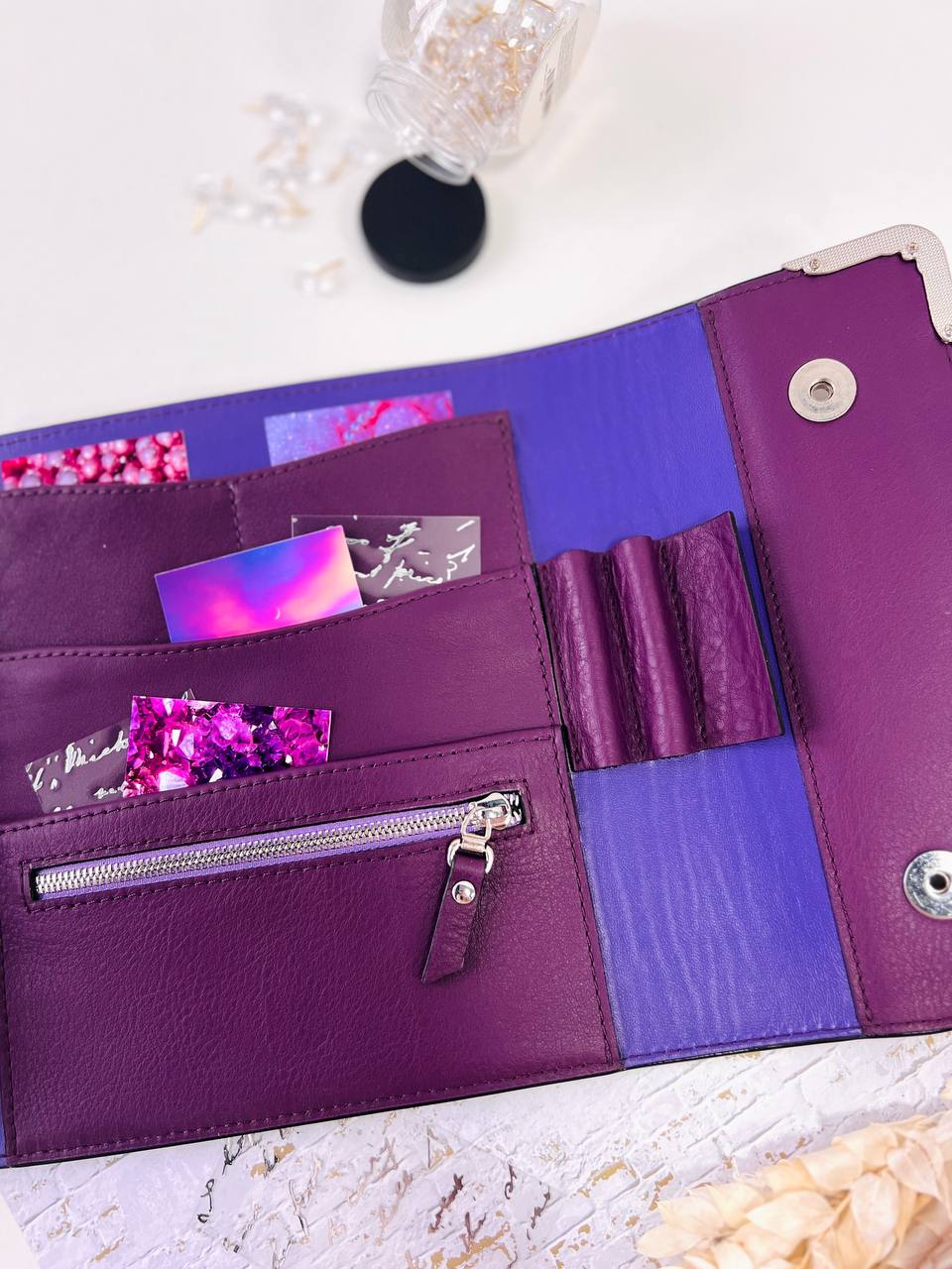 Violet Natural Italian Leather Planner A5, gift for her, perfect planner, Ring Planner Agenda A5 Six Ring Planner and Ring Personal Planner.