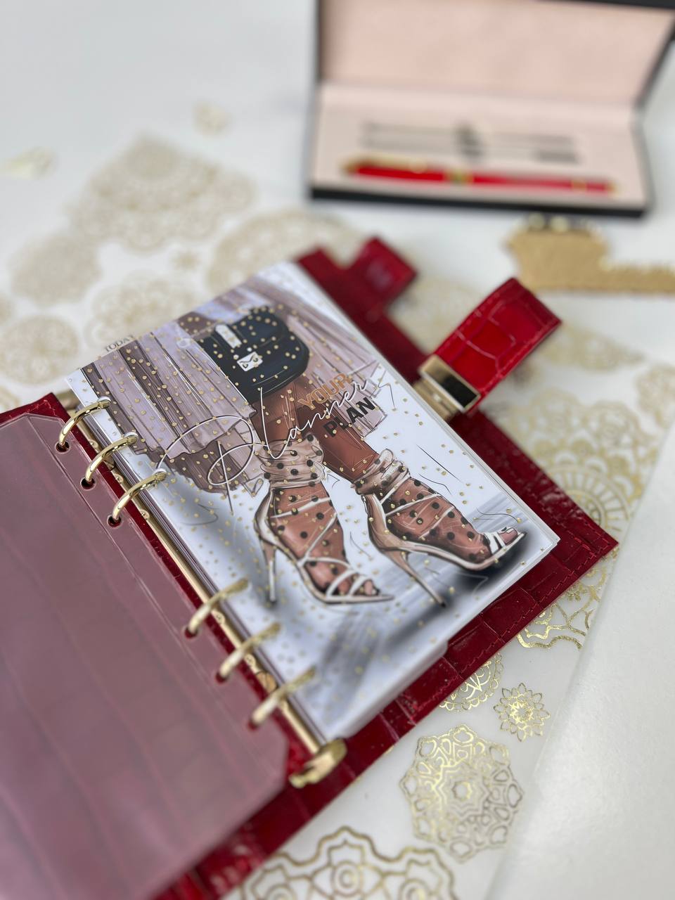 A6 NEW SIZE leather double planner cover binder 6 rings binder, dated planner, leather planner, gift for her, medium size planner.