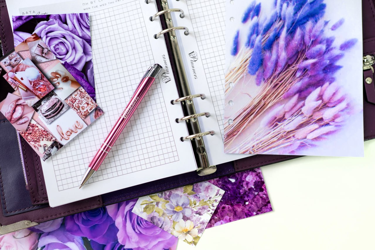 Violet Natural Italian Leather Planner A5, gift for her, perfect planner, Ring Planner Agenda A5 Six Ring Planner and Ring Personal Planner.