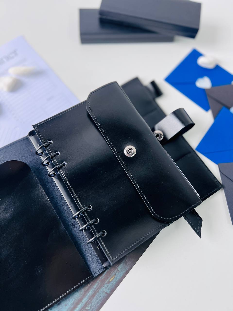 Leather classic notebook cover A5 with binder 6 rings, Leather template, A5 ring binder, Leather wallet template,Binder wallet.