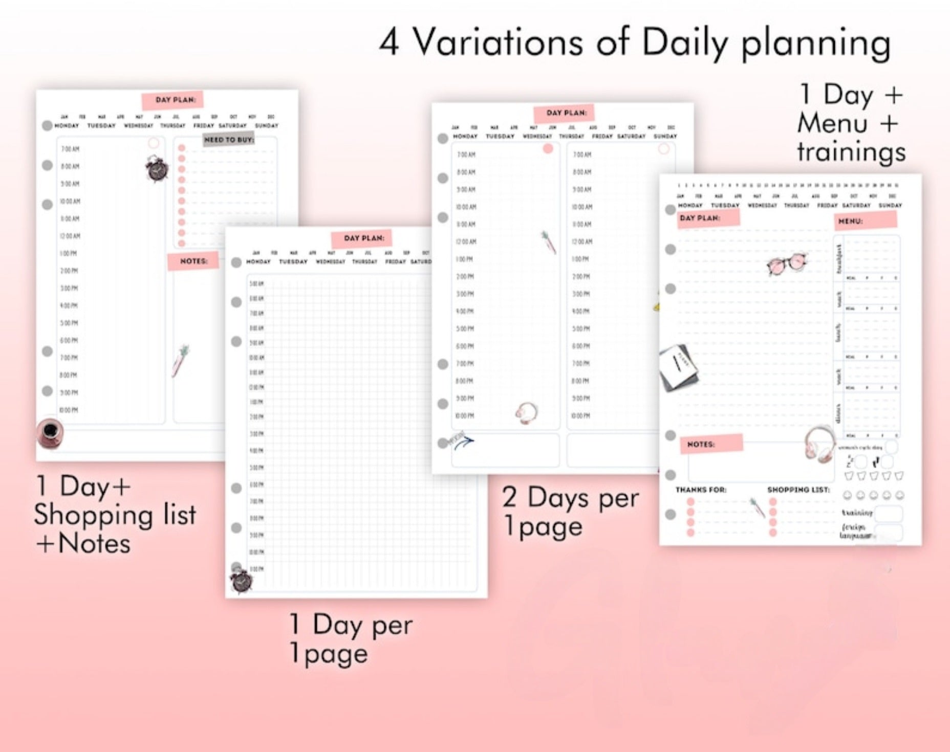 Natural Italian Leather Pink Planner A5.