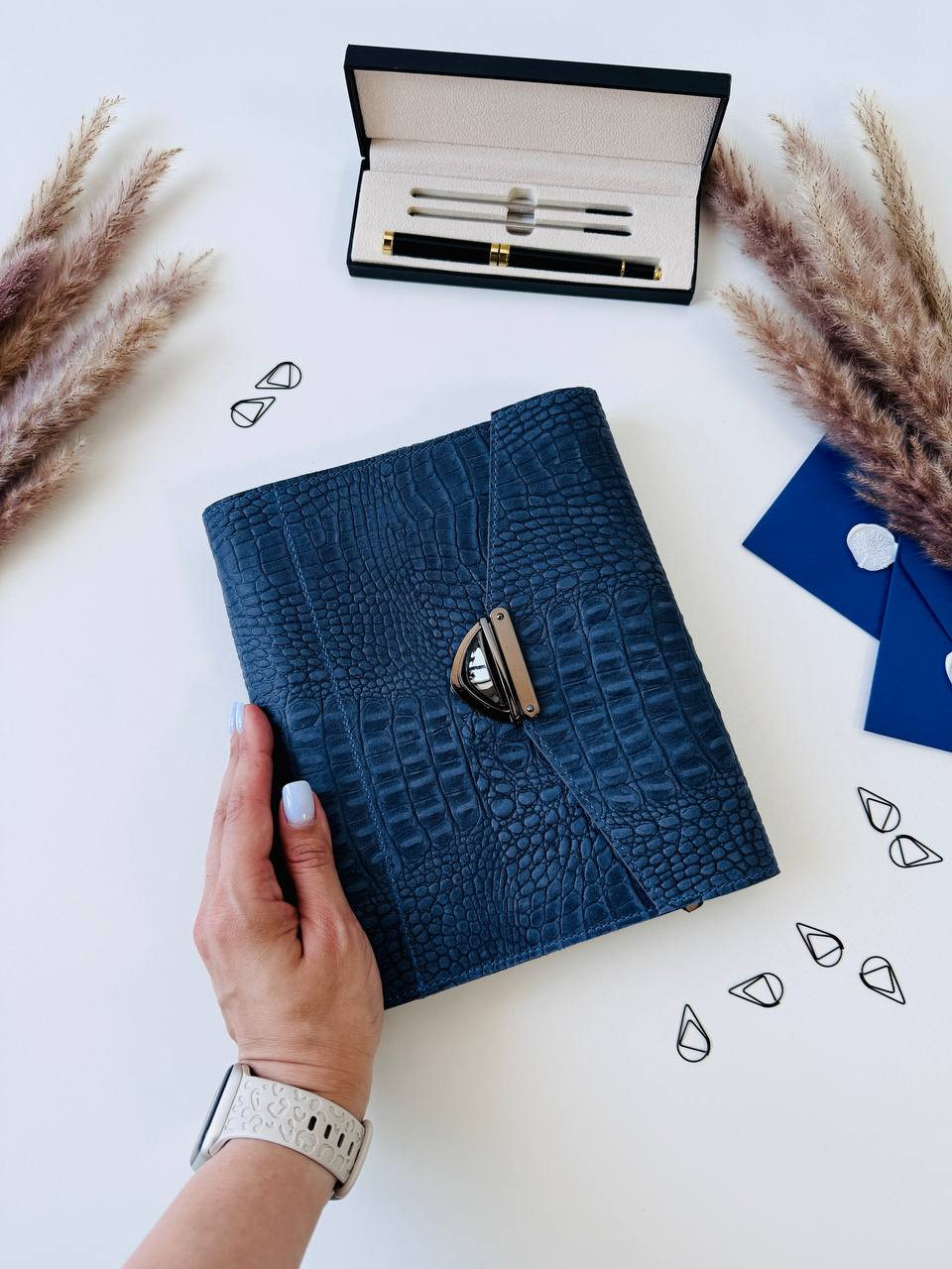 Cyprus, Limassol. Rare blue 3d leather notebook cover A5.