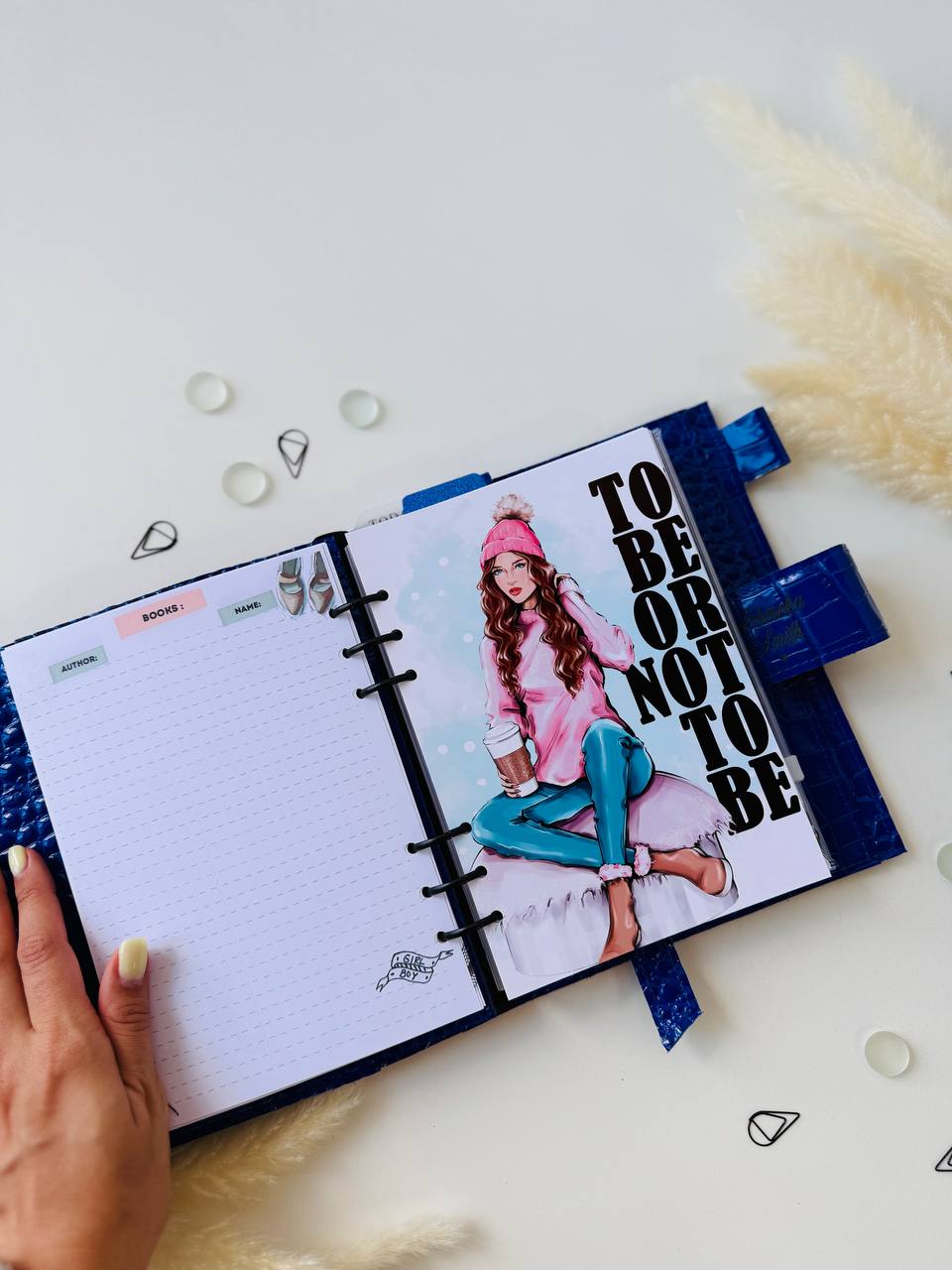 Personalized leather planner big binder A5- cover for documents A4 and A5 format.