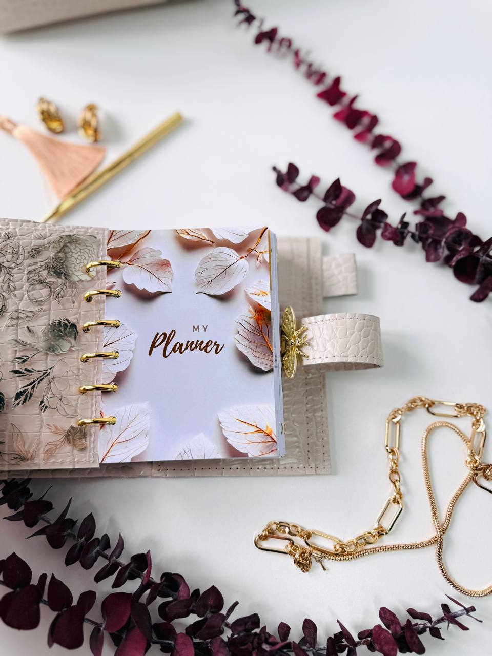 Leather Gift set notebook cover A7 with bag organizer.