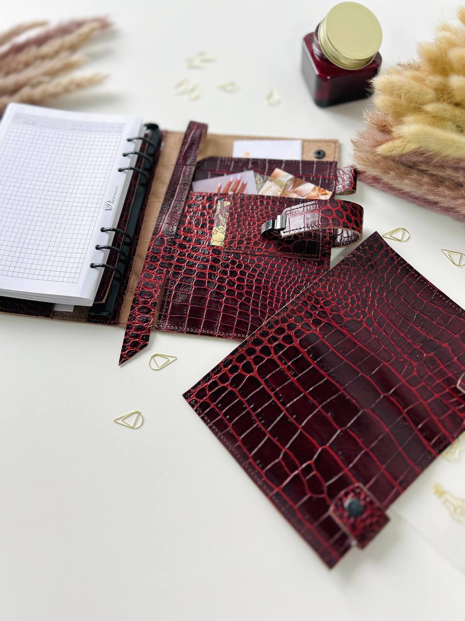 3 in 1 rare brown leather planner A5.