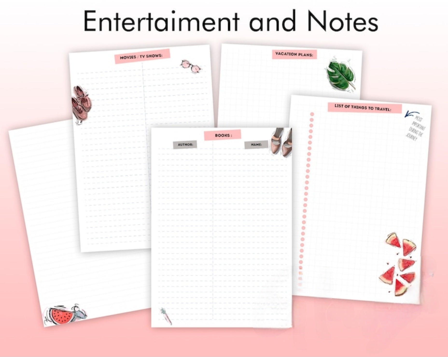 Natural Italian Leather Pink Planner A5.