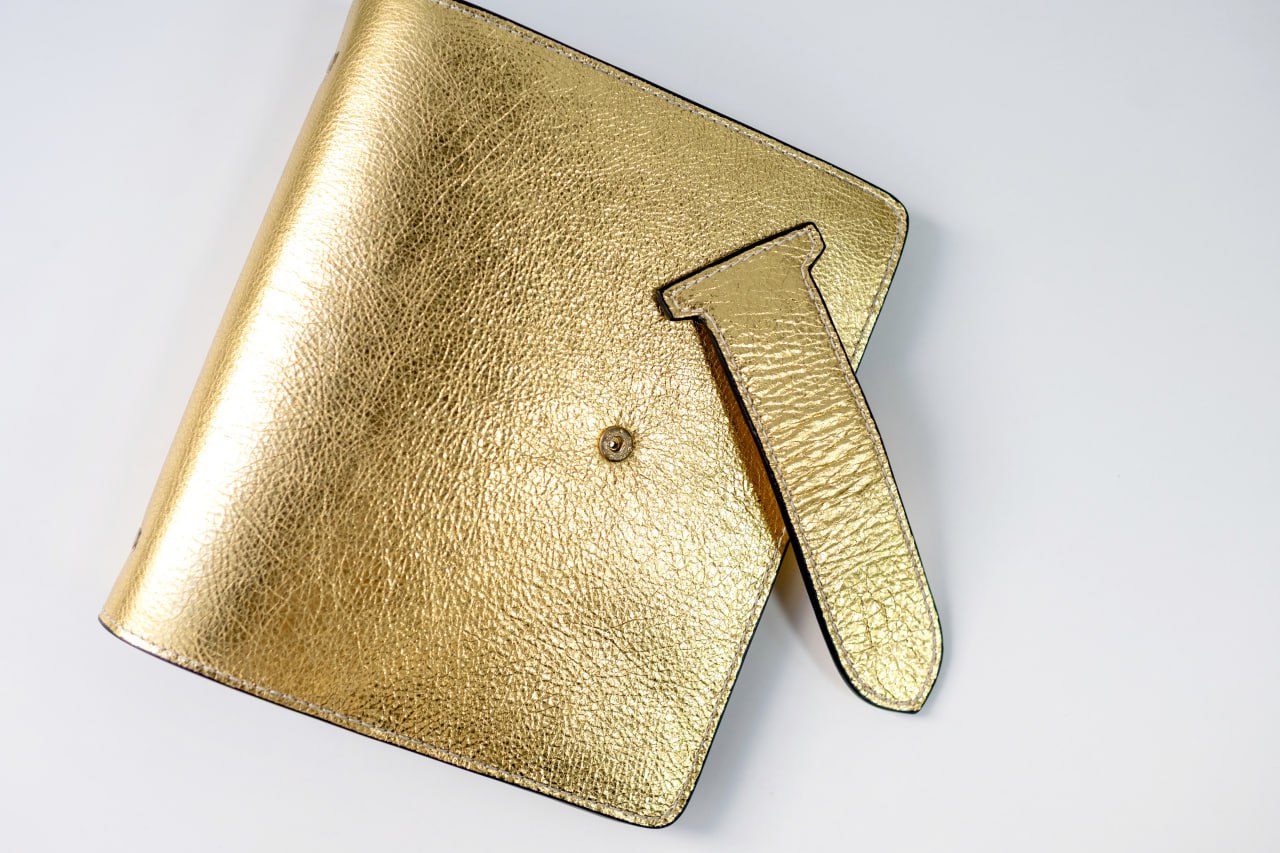 Gold Natural Italian Leather Planner A5, gift for her, perfect planner, Ring Planner Agenda A5 Six Ring Planner and Ring Personal Planner.