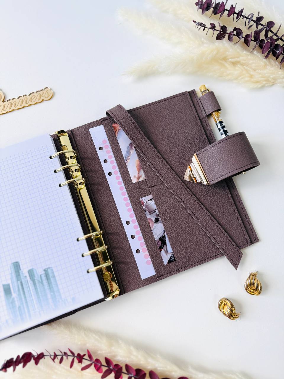 Leather notebook cover A5 for documents A4 and A5 format.