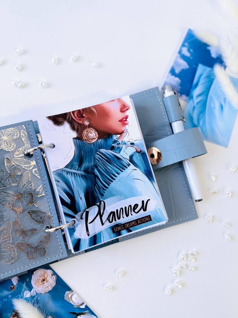 Leather mini notebook cover A7 binder,Planner A7 binder personal size, leather planner, planner binder 2 rings, time diary for work