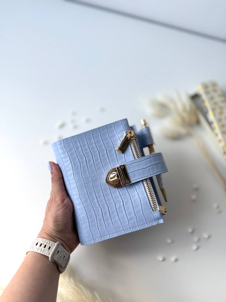 Leather mini planner A7, mini planner,personal size, study stationery, passport size notebook, leather wallet binder planner daily.