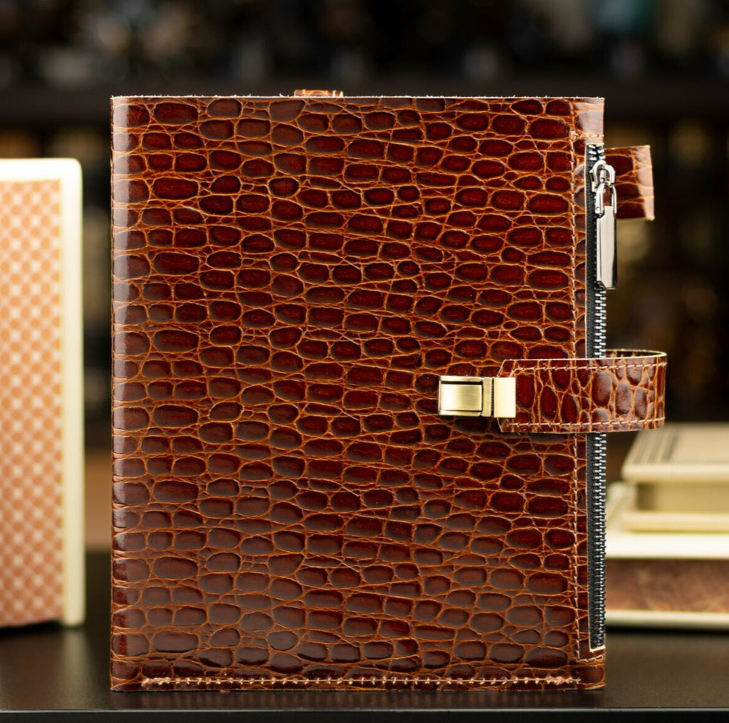 Limited edition. Crocodile-Embossed Leather Planner A5.