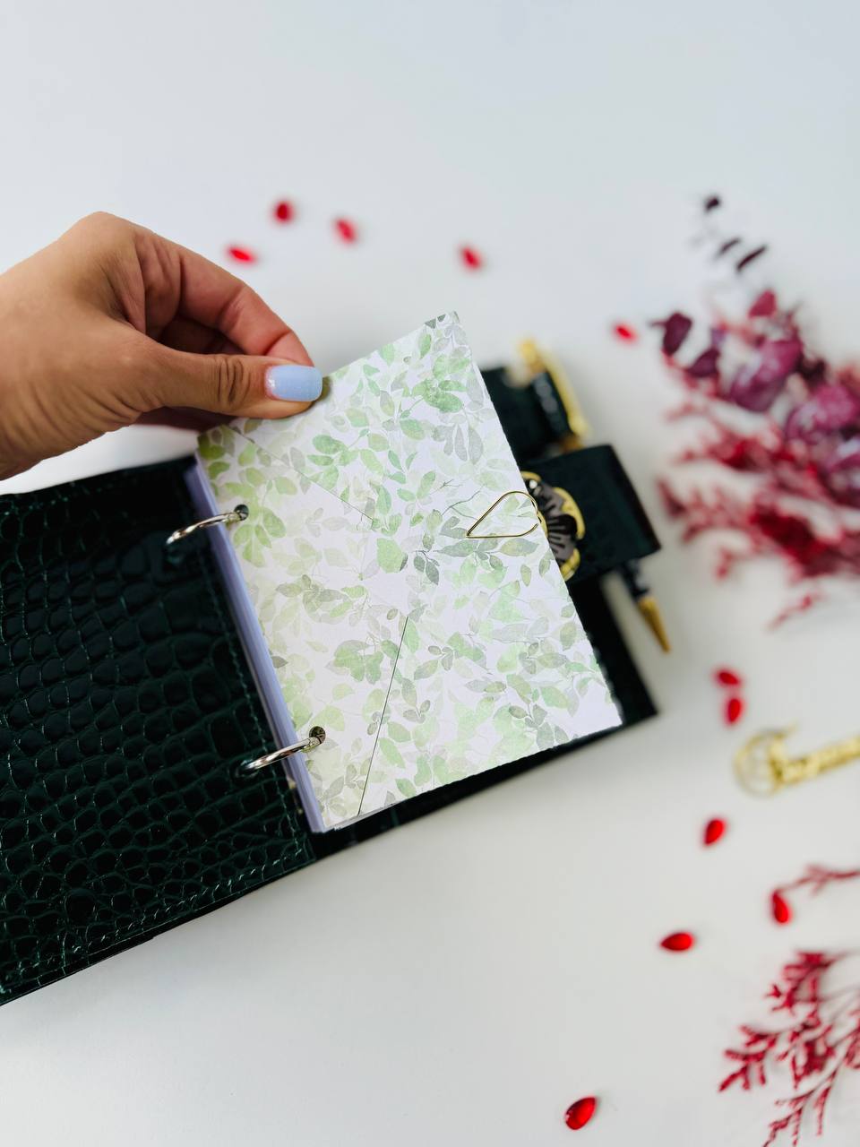 Leather wallet notebook cover mini A7.