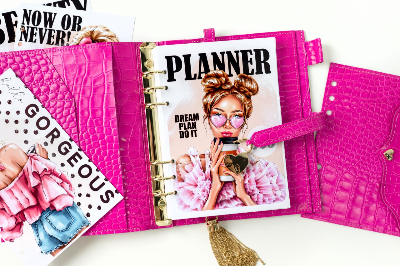 Natural Italian Leather Pink Planner A5, Ringbuch a5, Leather template, A5 ring binder,Binder a5,Leather wallet template,Binder wallet.