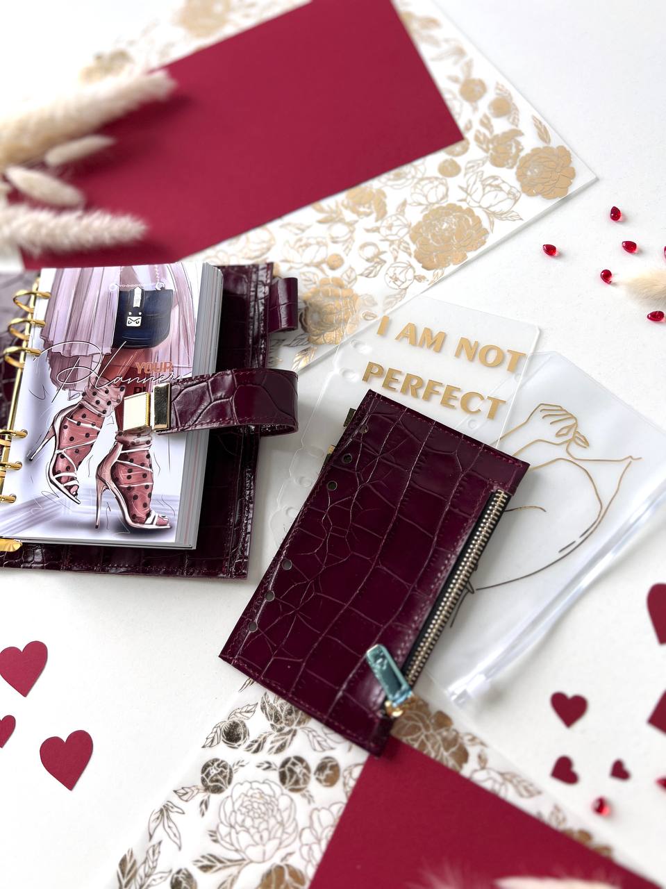 A6 NEW SIZE leather double planner cover binder 6 rings binder, dated planner, leather planner, gift for her, medium size planner.