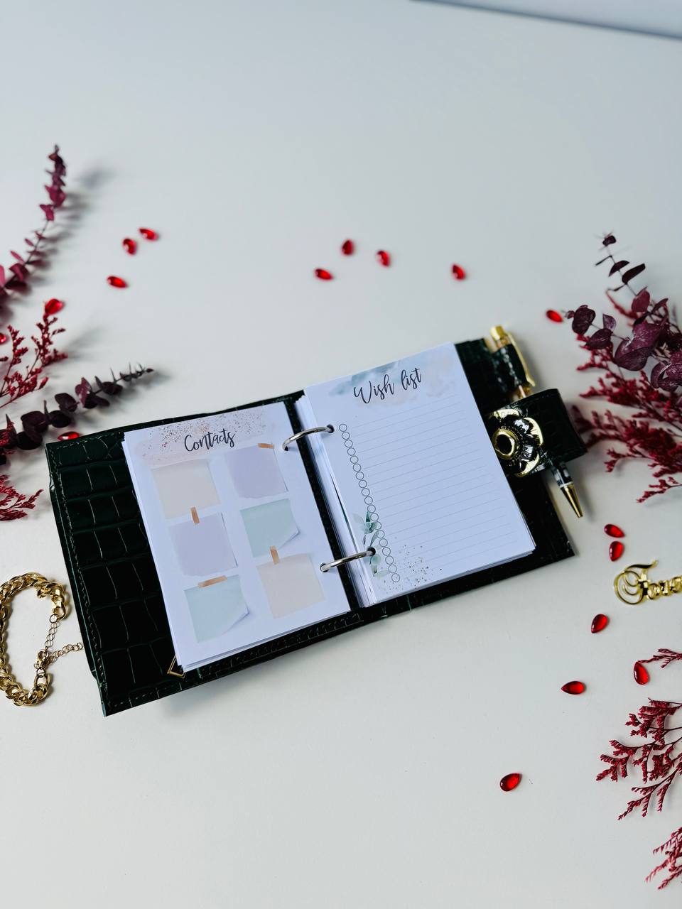 Leather wallet notebook cover mini A7.