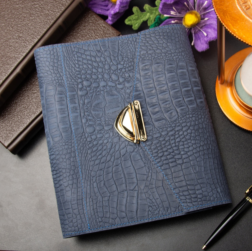 Cyprus, Limassol. Rare blue 3d leather notebook cover A5.